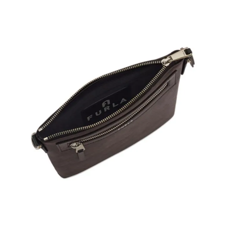 Furla Canvas With Leather Document Bag Messenger Bag Shoulder Bag Crossbody Bag Mini Men's Coffee-3