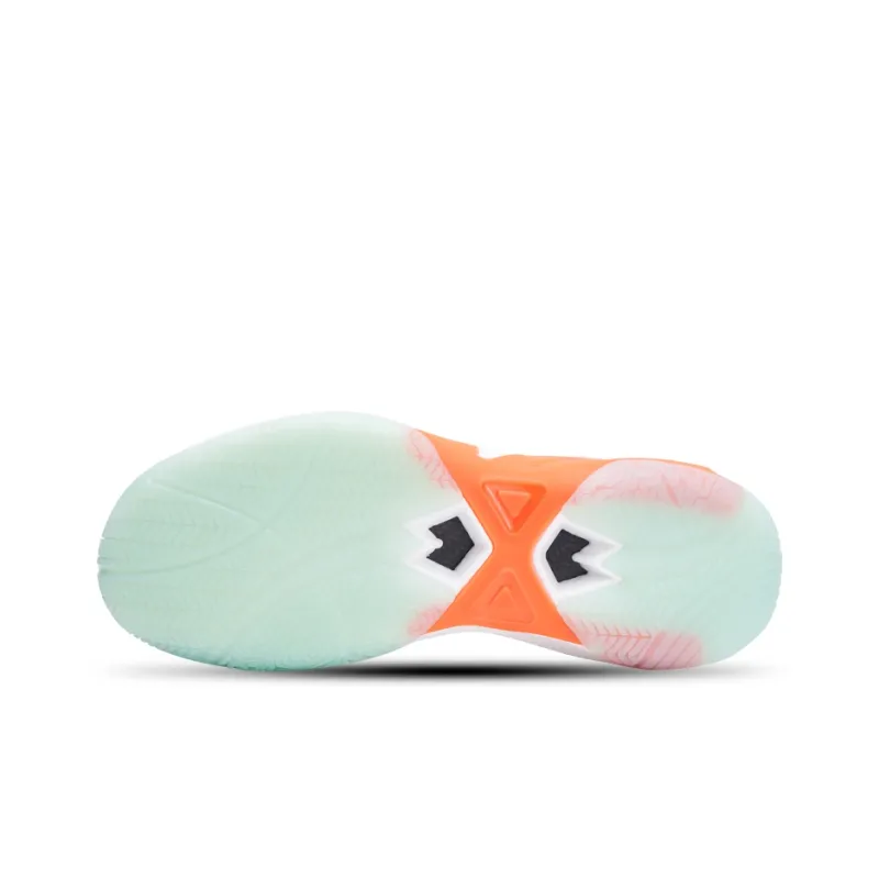 KUMPOO Yufeng Cushioning Slip Resistant Coverage Support Balance Low Top Badminton Shoes Unisex White Gray Blue-5