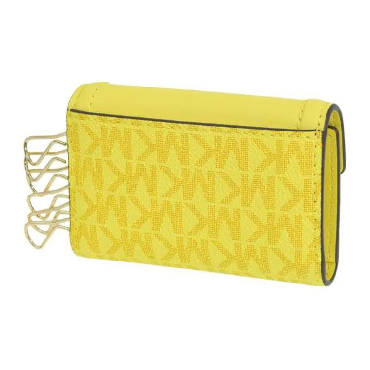 MICHAEL KORS Coated Canvas With Leather Key Pouch Regular Women's Yellow-2