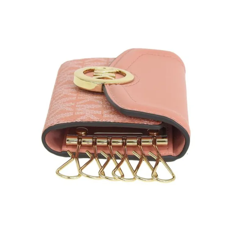 MICHAEL KORS Coated Canvas With Leather Key Pouch Regular Women's Orange-3