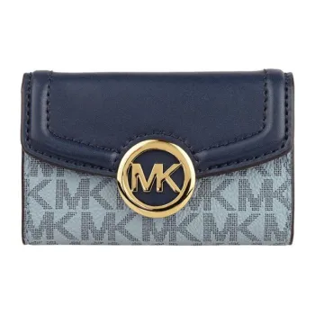 MICHAEL KORS Coated Canvas With Leather Key Pouch Regular Women's Marine Blue