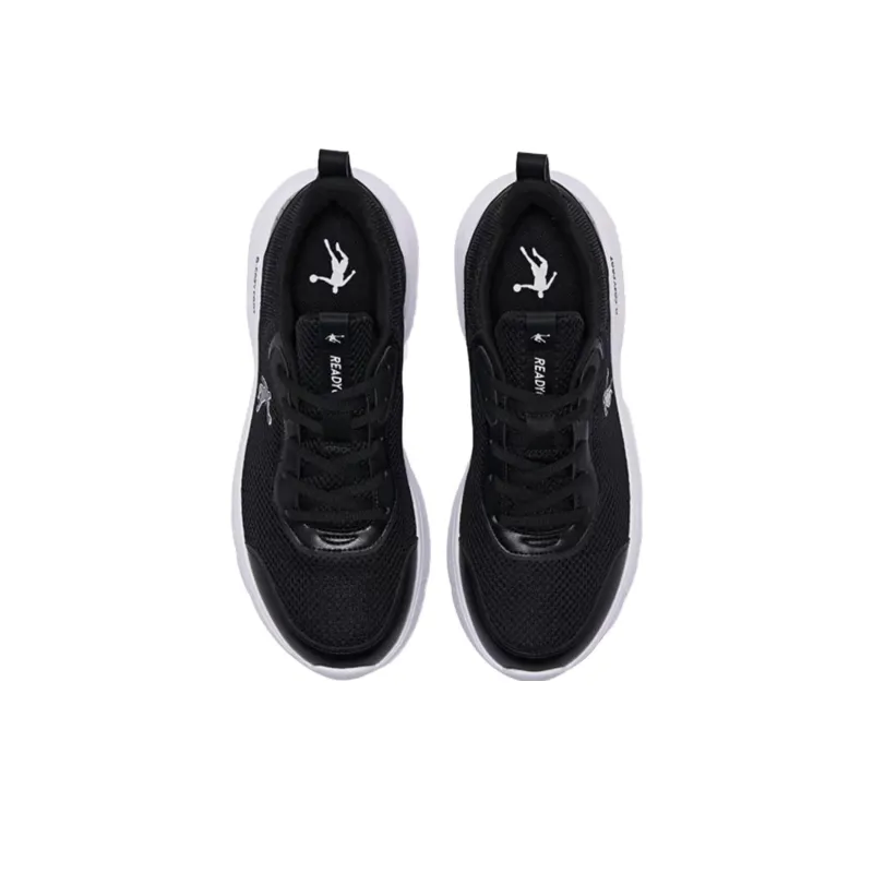 QIAODAN Cushioning Breathable Lightweight Low Top Casual Running Shoes Women's Black Jordan White-3