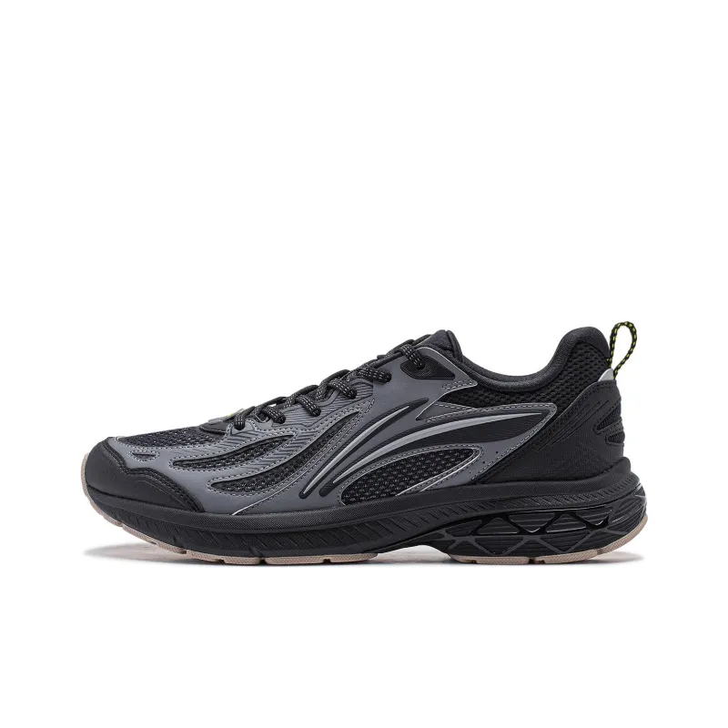 LiNing Cushioning Slip Resistant And Abrasion Resistant Low Top Running Shoes Men's Shadow Gray-0