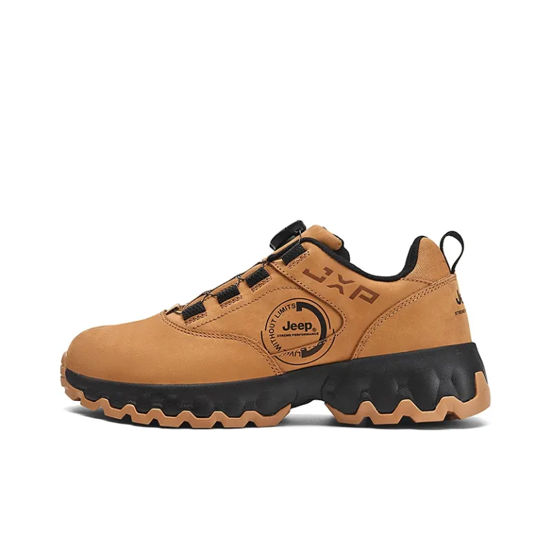 Jeep Warm Cushioning Wear Resistant Lightweight Breathable Slip Resistant Low Top Outdoor Shoes Men's Camel-0