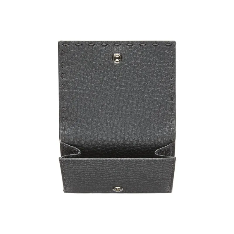 FENDI Leather Wallet Men's Gray-3