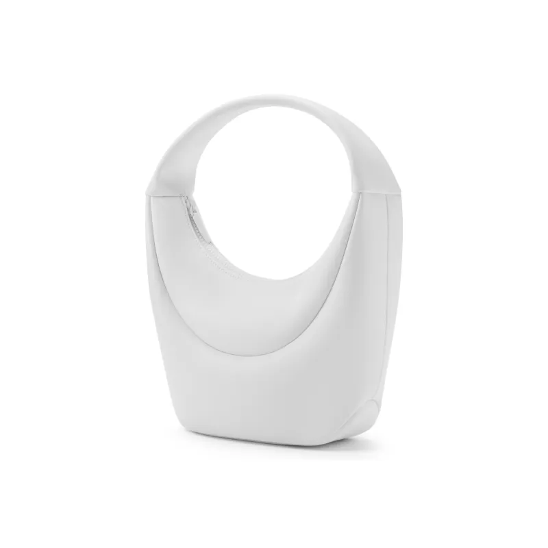 CHARLES&KEITH Polyurethane Charles & Keith Bag Shoulder Bag Crescent Bag Handbag Medium Size Women's White/Black-1