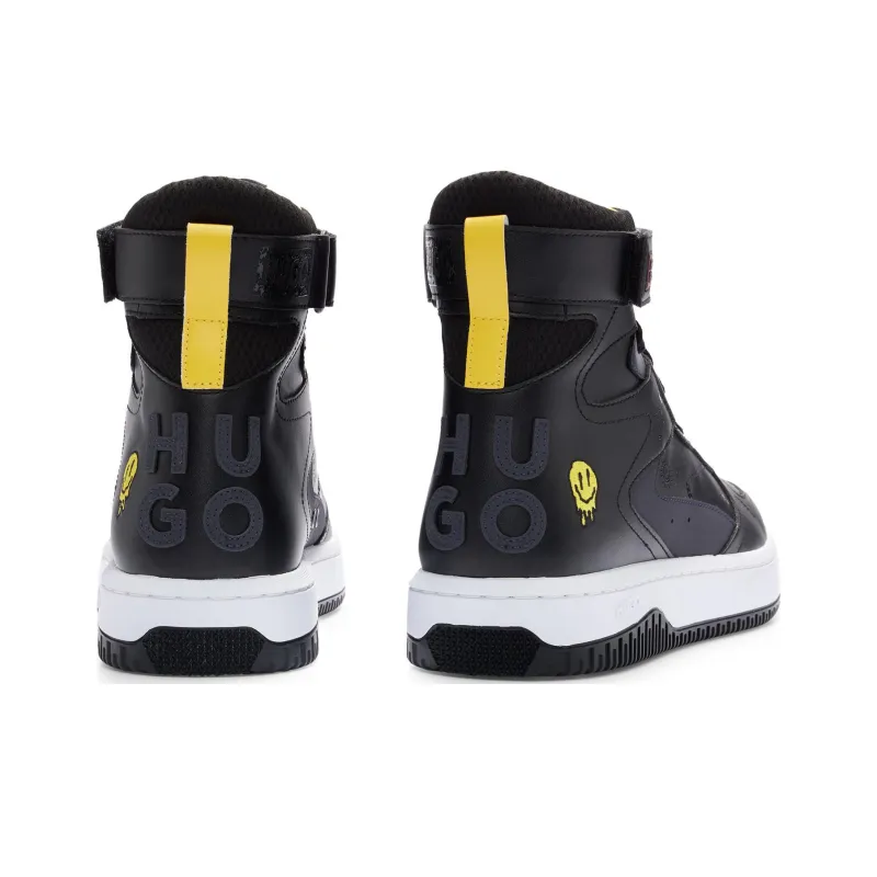 HUGO BOSS High-Top Skateboard Shoes Men's Black-3