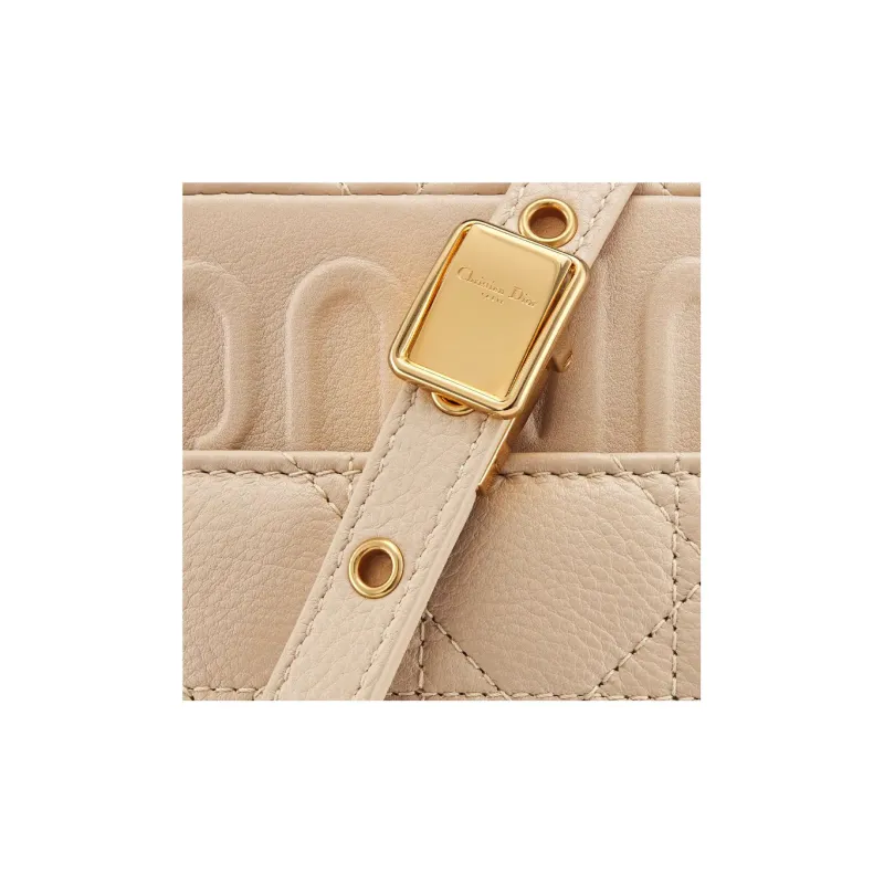 DIOR Caro Cow Leather Crossbody Bag Shoulder Bag Women's Rouge Beige-5
