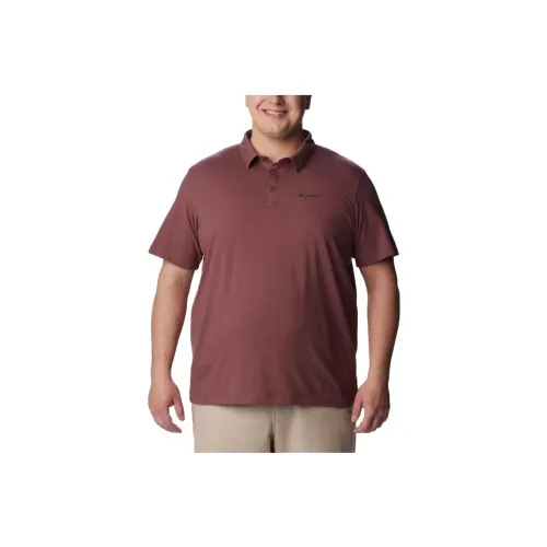 Columbia Polo Shirts Men Burgundy