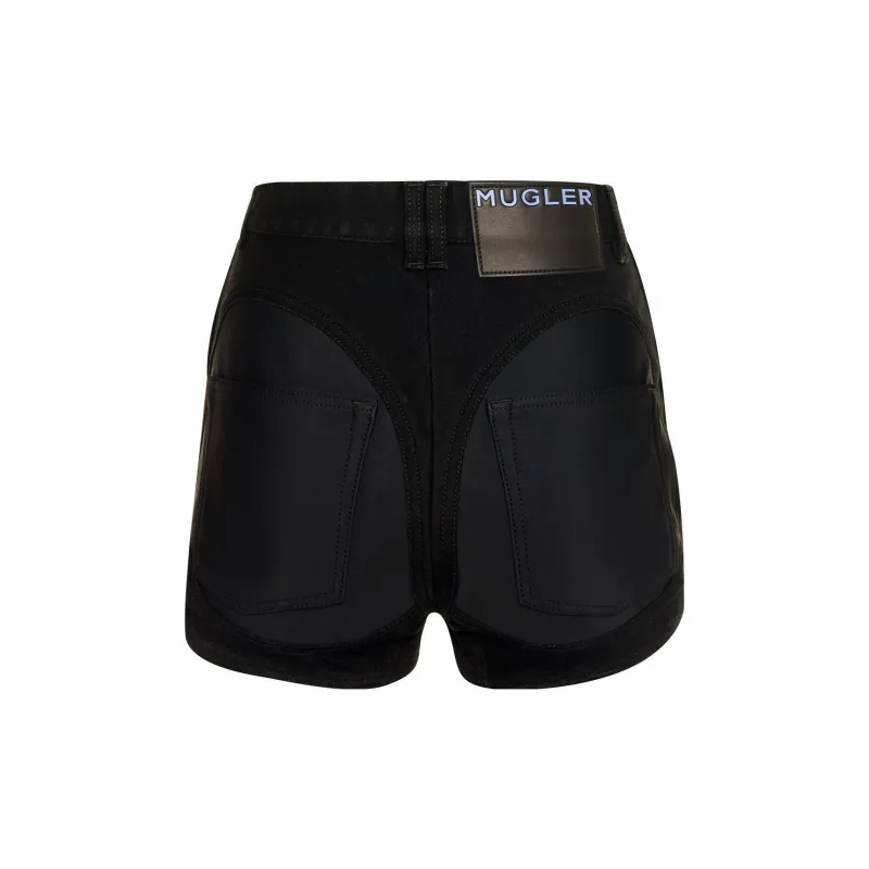 Mugler Denim Shorts Women's Black-1