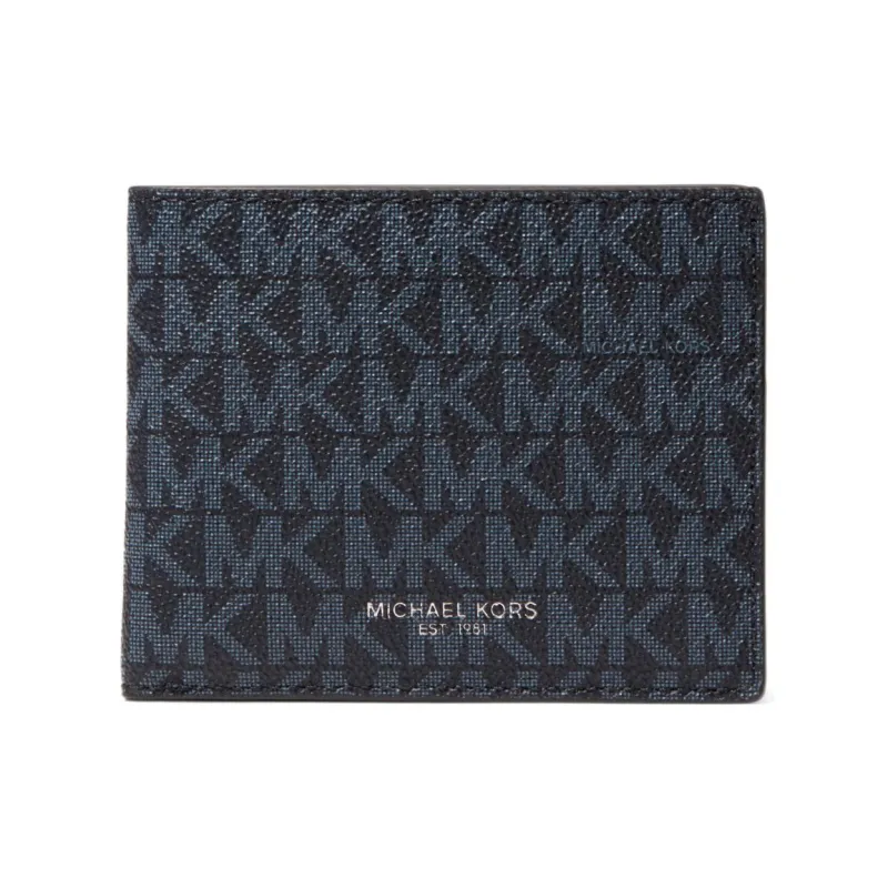 MICHAEL KORS Gifting Artificial Leather Wallet Trumpets Men's Black/Marine Blue-5