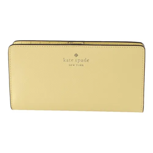 Kate Spade Leather Wallet Large Size Women's Yellow