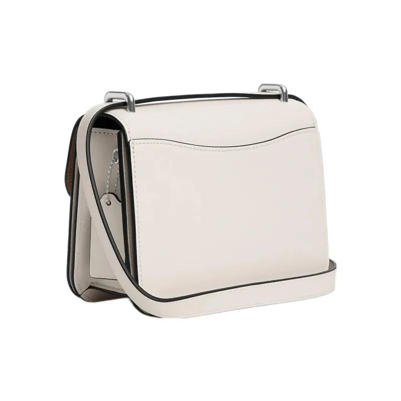 COACH Cow Leather Square Bag, Shoulder Bag, Crossbody Bag Trumpets Women's Glacier White-1