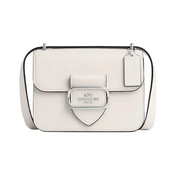 COACH Crossbody Cow Leather Square Bag Shoulder Bag Crossbody Bag Small Size Women's Glacier White