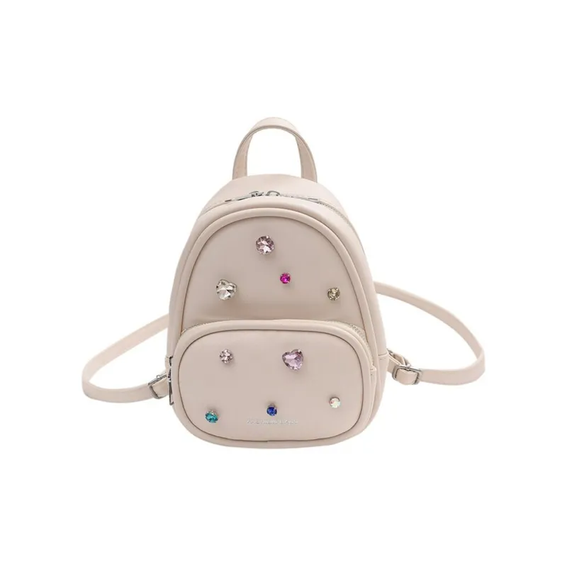NOMK PU Bucket Bag Backpack Small Size Women's Silver-7