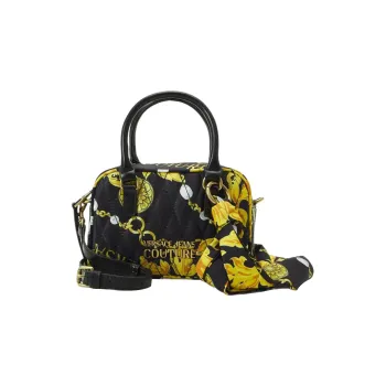 VERSACE JEANS COUTURE Polyester Tote Bag Shopping Bag Handbag Shoulder Bag Women's Black