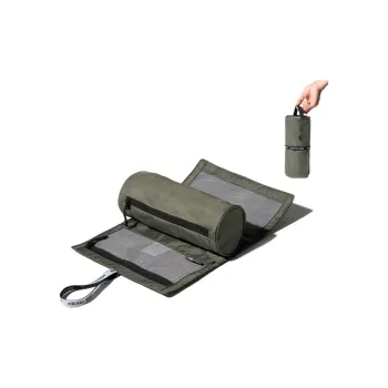 MOBI GARDEN Nylon Portable Large Capacity Makeup Bag, Toiletry Bag Unisex Olive Green/Sand Stone