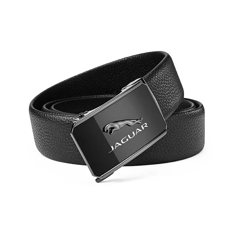 JAGUAR Cow Leather Belts Men's Black Width 3.5CM-3