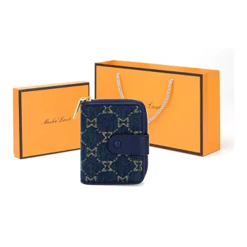 MashaLanti Denim Money Clip Coin Purses Wallets Regular Women's Royal Blue