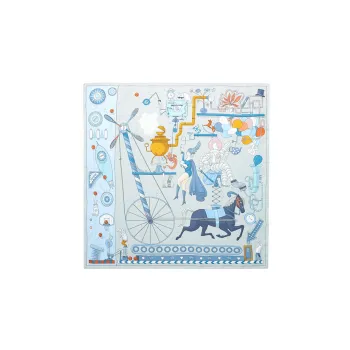 HERMES Silk Scarves Women's Blue
