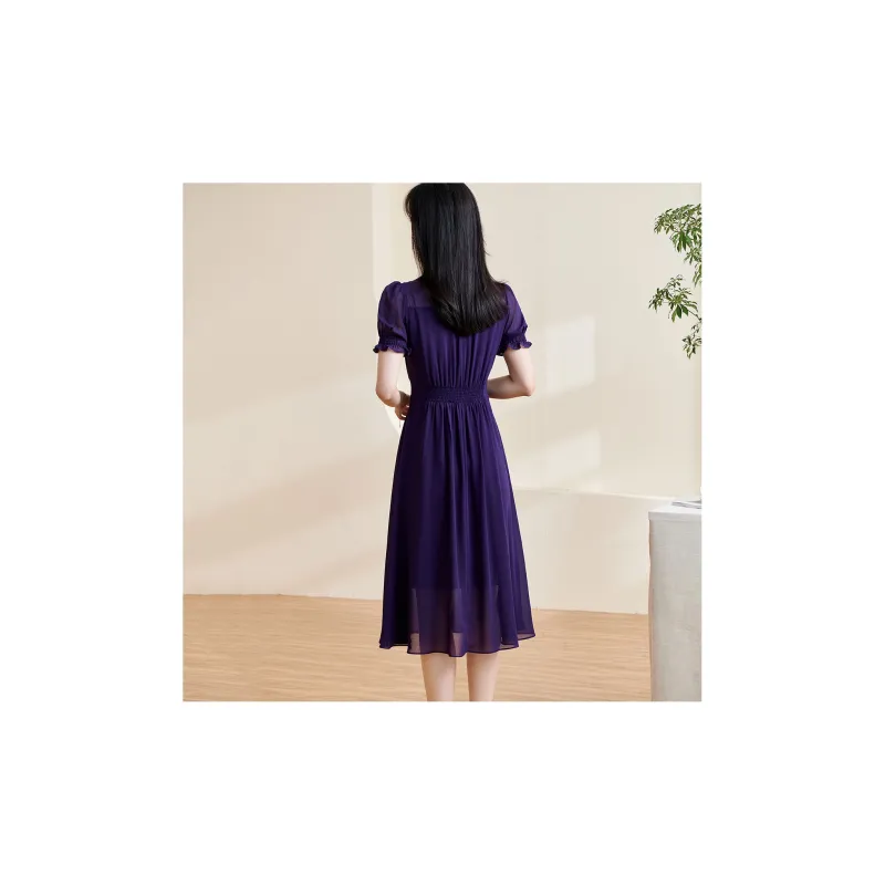 MISSSHINE Short Sleeved Dresses Women's Purple-2