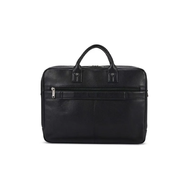 SAMSONITE Leather Portable One Shoulder Crossbody Briefcases Unisex Black-4