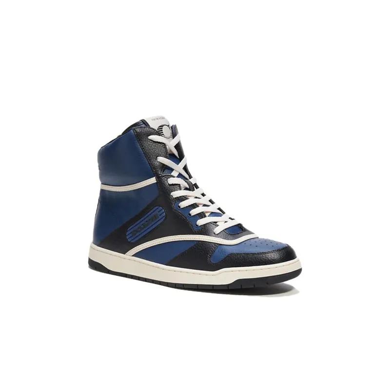 COACH C202 Cushioning, Wear Resistant High Top Skateboard Shoes Men's Blue-2