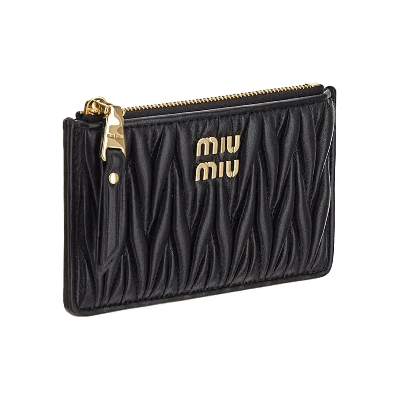MIU MIU Leather Wallet Regular Women's Black-1