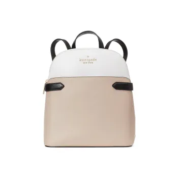Kate Spade Staci Saffiano Leather Backpack Women's Beige & White