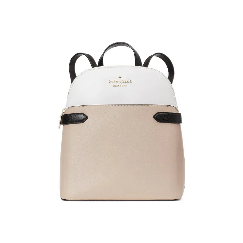 Kate Spade Staci Saffiano Leather Backpack Women's Beige & White-0
