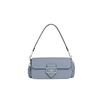 COACH Morgan Pebbled Leather Envelope Bag Portable Crossbody Bag Shoulder Bag Women's Sky Blue