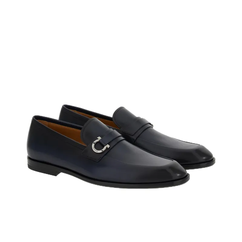 FERRAGAMO Gancini-buckle Leather Loafers-1