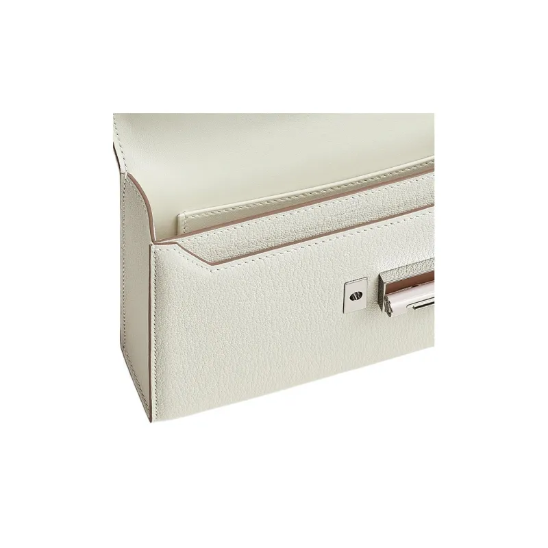 HERMES Verrou Mysore Goat Skin Handgun Bag Shoulder Bag Crossbody Bag Women's Mushroom White/Light Purple/Gold-3