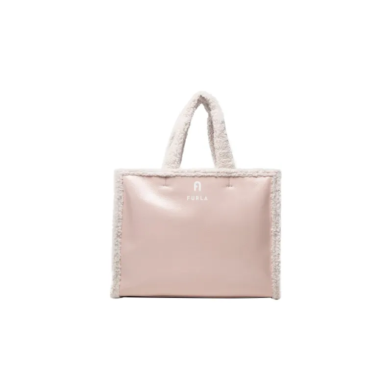 Furla Genuine Leather With Patent Leather Tote Bag Shopping Bag Handbag Regular Women's Pink-0
