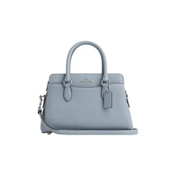COACH Darcie Cross Grain Leather Kelly Bag, One Shoulder Handbag Mini Women's Haze Blue