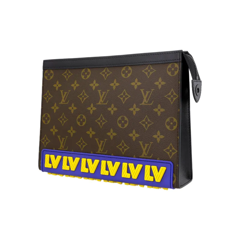 LOUIS VUITTON Monogram Canvas Clutch Unisex Brown-1