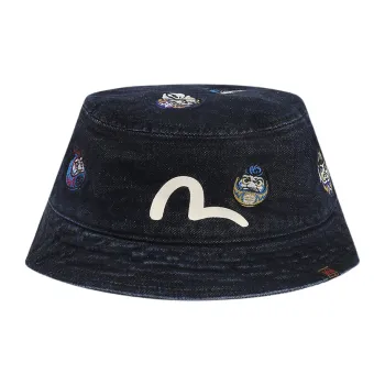 EVISU Bucket Hats Unisex Denim Blue