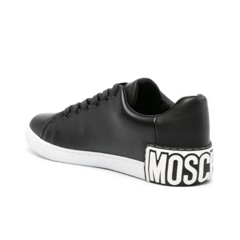 MOSCHINO Embossed-logo Leather Trainers-3