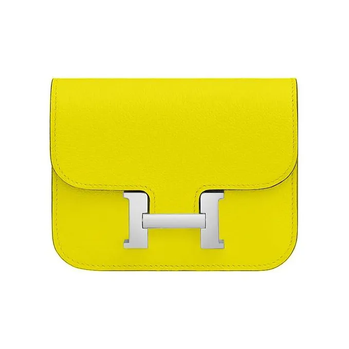 HERMES Constance Slim Evercolor Leather Fanny Pack Handheld Wallet Women's 9R Lime Lemon-0