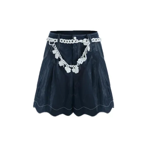 XIAOLI Casual Shorts Women's Navy Blue