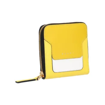 MARNI Leather Wallet Regular Women's Light Yellow Jade/Lily White