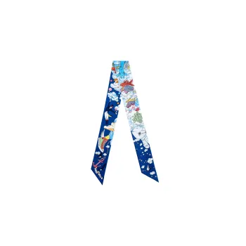 HERMES Twilly Silk Scarves Women's Blue