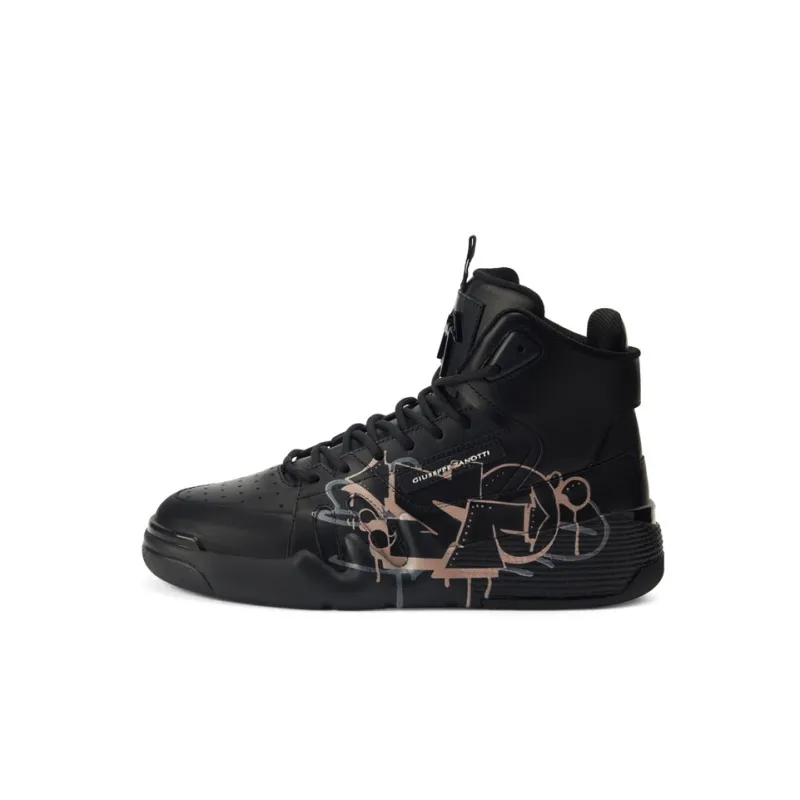 Giuseppe Zanotti Talon Graffiti print Leather Sneakers-0