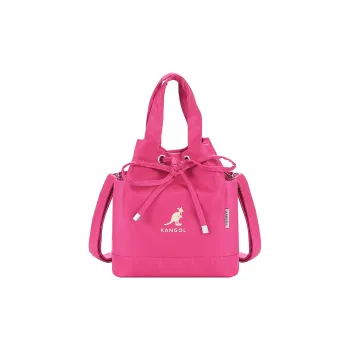 KANGOL Fabric Bucket Bag Cylinder Bag Handbag Crossbody Bag Women's Dark Blue/Army Green/Peach Pink