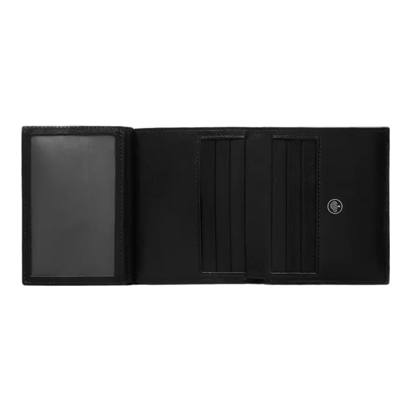 Mulberry Grained Cow Leather Wallet Small Size Men's Black-2