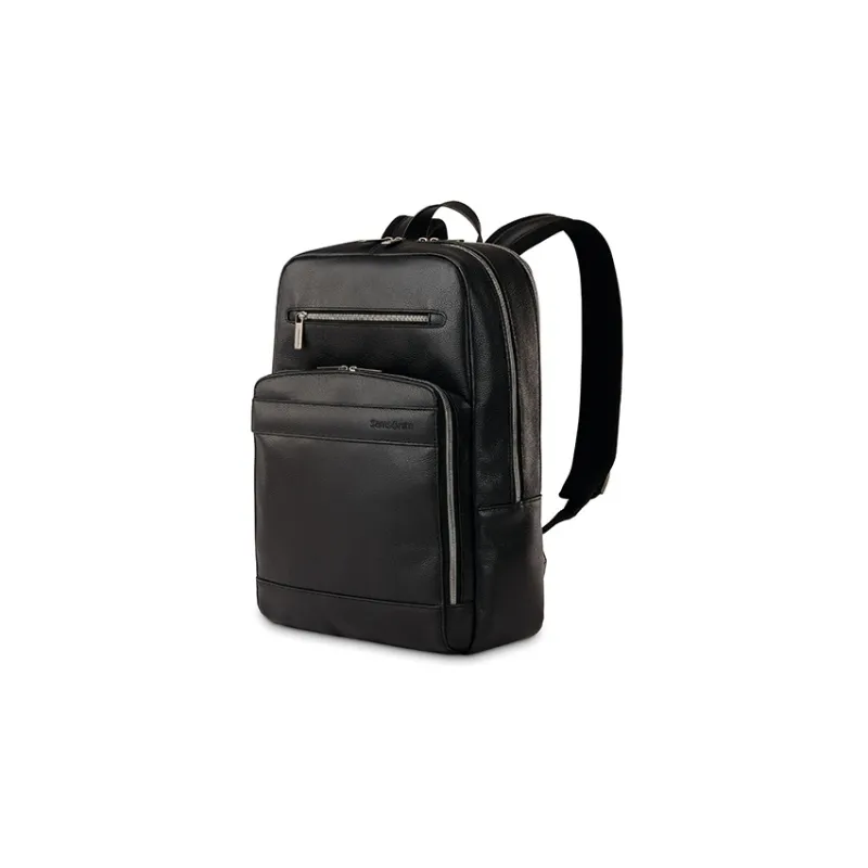 SAMSONITE Leather Laptop Backpack Men's Black-0