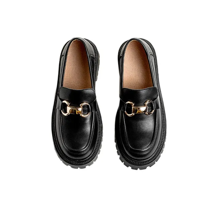 Wonderful Couple Loafers 5cm Women's Black-2