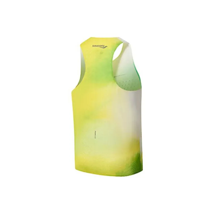 Saucony Tank Tops Men's Dazzling Color Yellow Green Combo-3