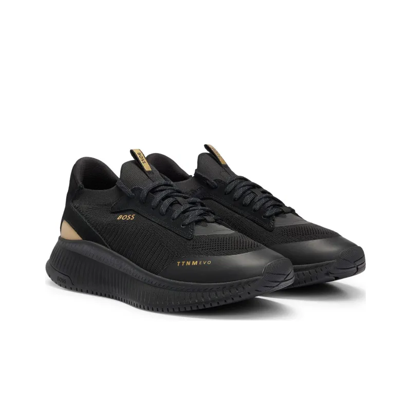 HUGO BOSS Cushioning, Wear Resistant Low Top Casual Shoes Men's Black-2