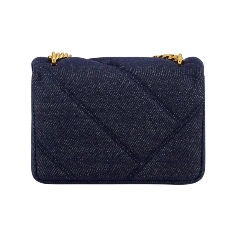 BVLGARI Serpenti Cabochon Denim Handbag Shoulder Bag Crossbody Bag Mini Women's Dark Blue-2